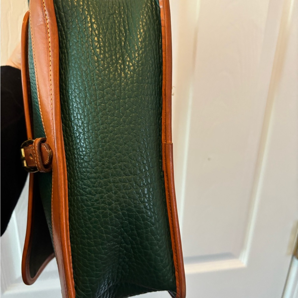 Dooney & Bourke VINTAGE AWL Surrey Green & Tan Leather Crossbody MADE IN USA EUC - Picture 7 of 16